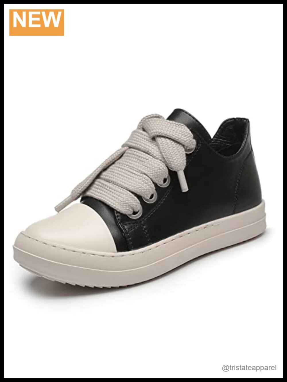 MOFEEDOUKA Womens Low Top Platform Sneakers Thick Laces PU Leather Comfort